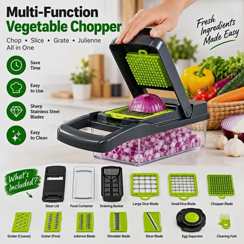 Manual push vegetable chopper - push,